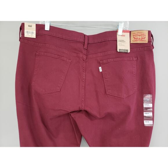NEW Levis Women Plus Sz 22W Windsor Wine Stretch Mid Rise Classic Straight Jeans - Picture 5 of 6